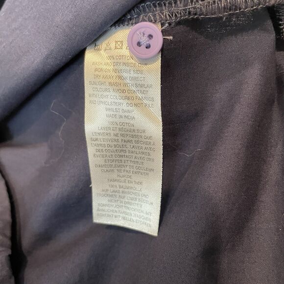 FRENCH CONNECTION Rhodes Colorblock Smocked Blue Poplin Dress, Sz 12 - Picture 10 of 13